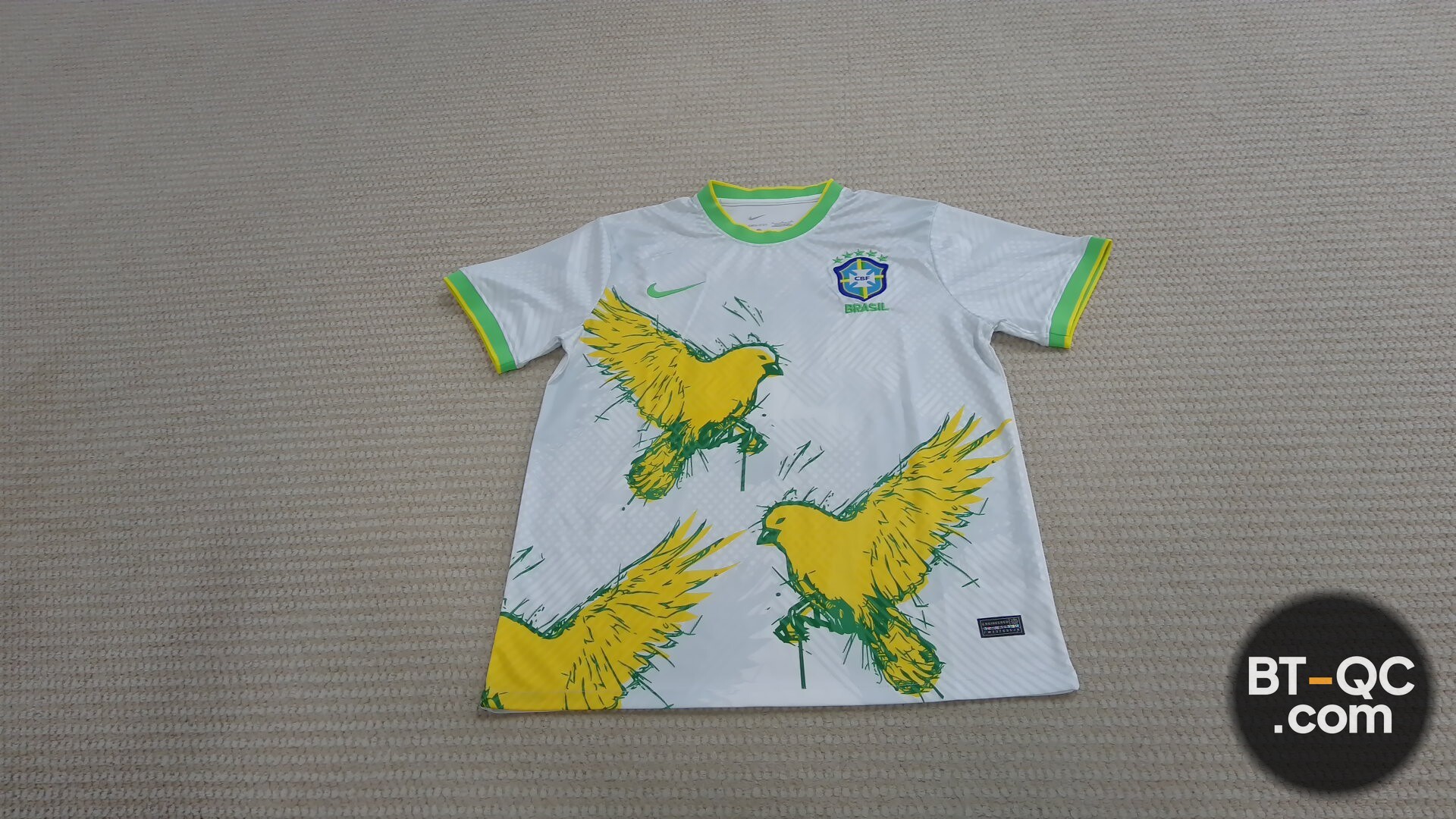 Nike Brazil Neymar Jr 10 Soccer Jersey White Green Yellow QC