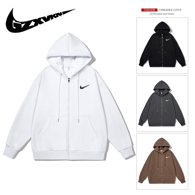 Cross-Border Foreign Trade Spring and Autumn Zipper Cardigan Men's and Women's Hooded Sweatshirts Casual Sports Jackets Hooded Trendy Brand Tops