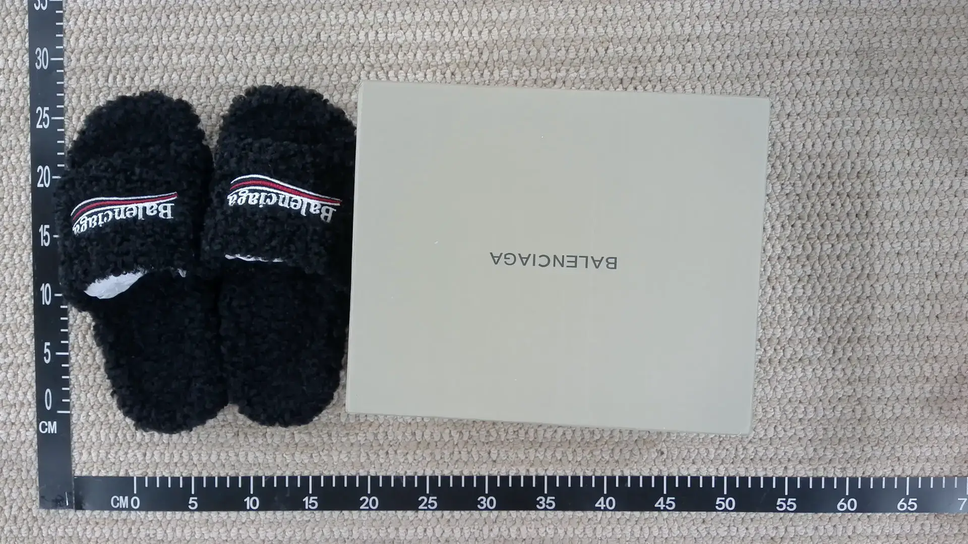 Balenciaga Black Fur Slippers