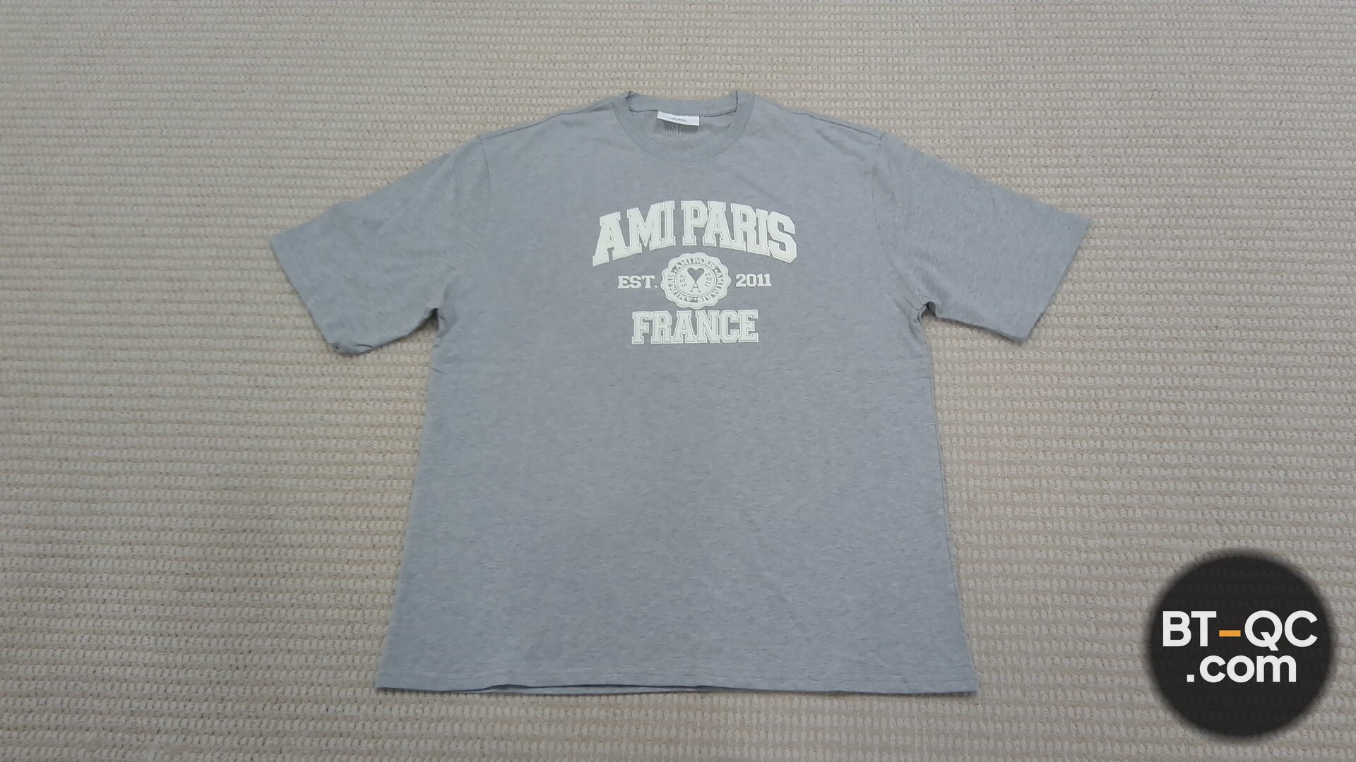 Ami Paris France T-Shirt Grey QC