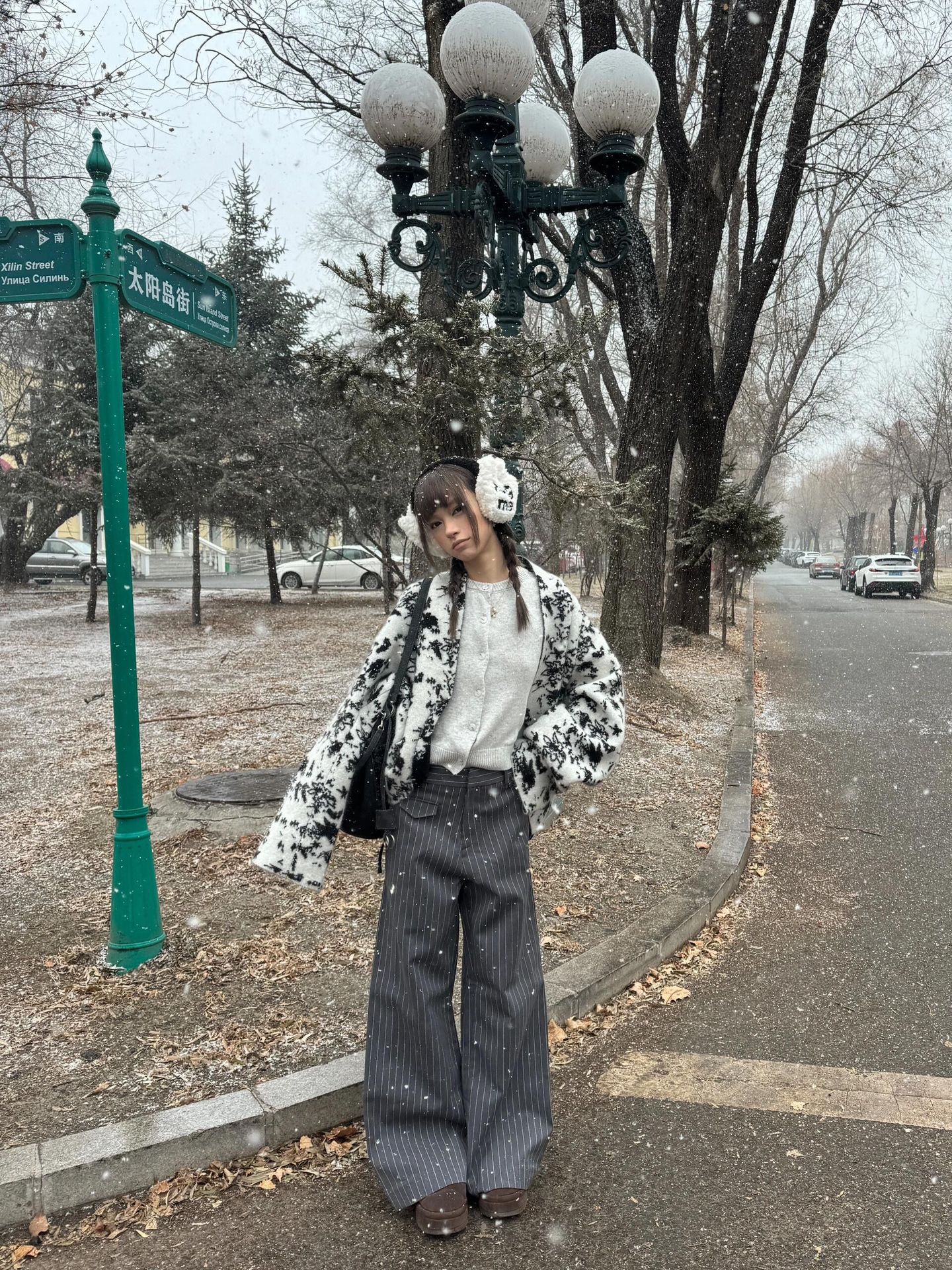 "sheep wool seahorse hair" 25 early spring contrast jacquard shawl coat women's fashion silhouette lazy loose top