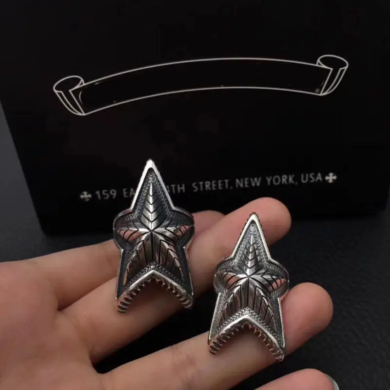 S925 sterling silver European and American fashion multifunctional self-defense ring, hip-hop style high street hexagonal star ring, domineering men's finger ring