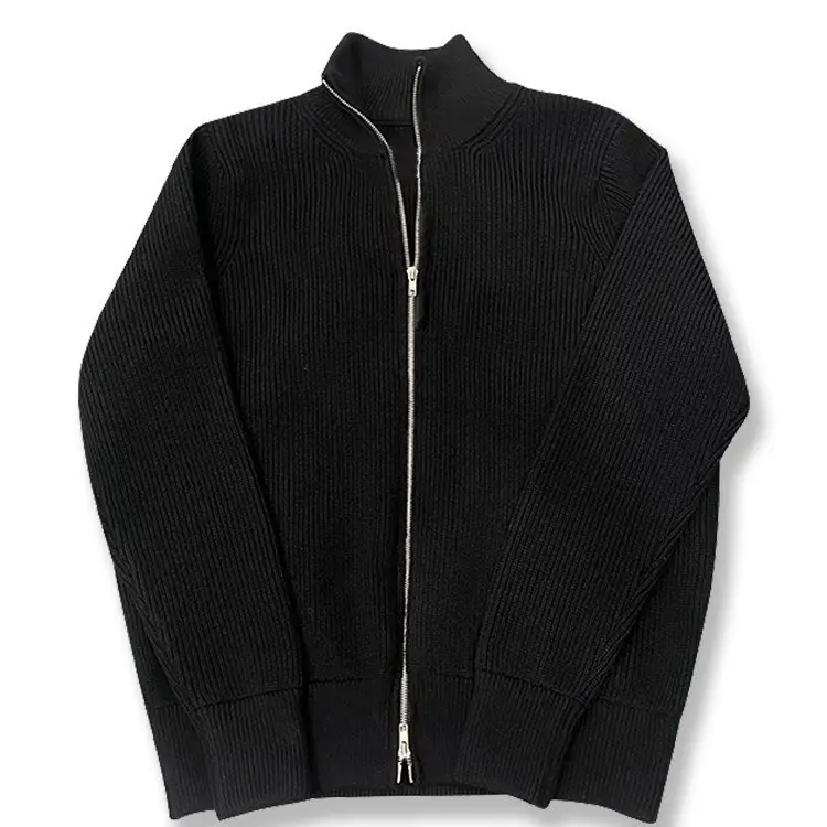 2024 New Autumn and Winter Men and Women's High-end Sense Zipper Cardigan Turtleneck Solid Color Margiela Warm Sweater Jacket