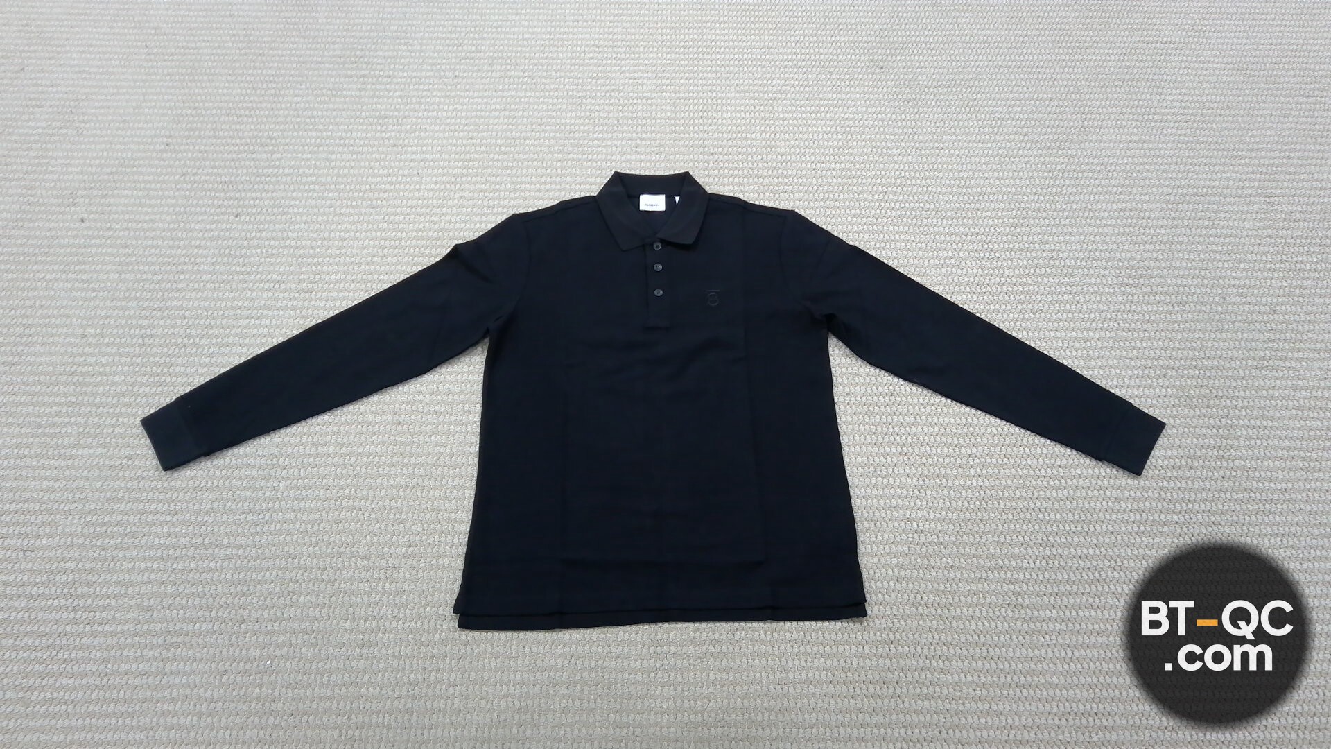 Burberry Long Sleeve Polo Shirt Black QC