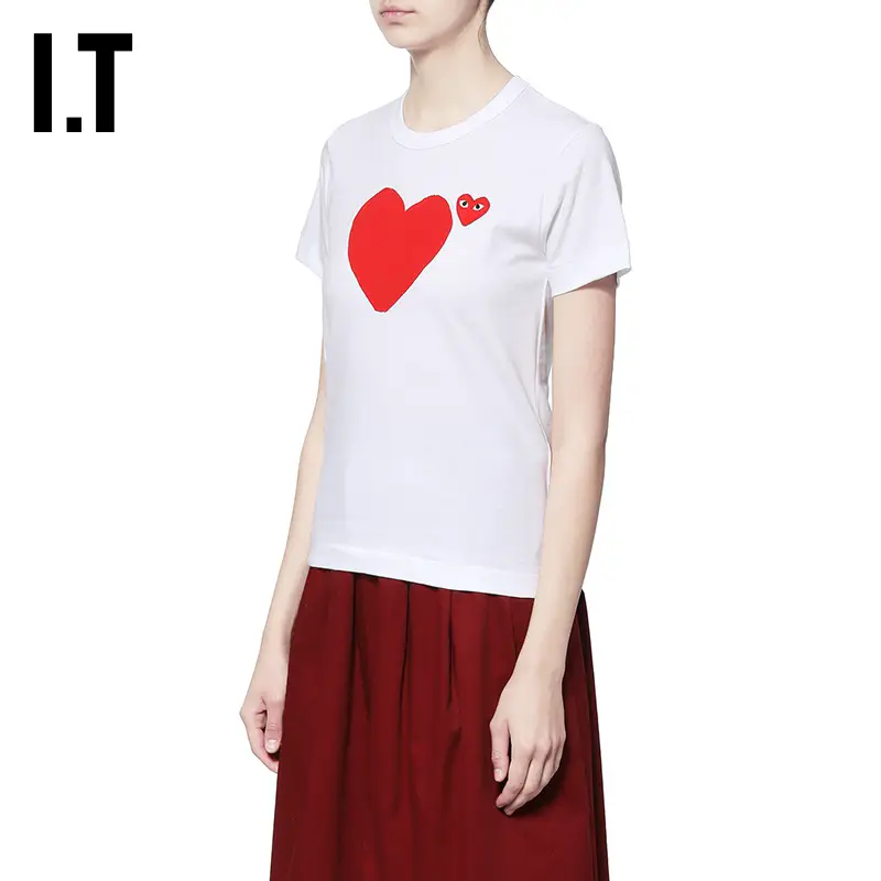 It Cdg Play Comme Des Garcons Rei Kawakubo 2024 Autumn Women's Short Sleeve T-Shirt Casual