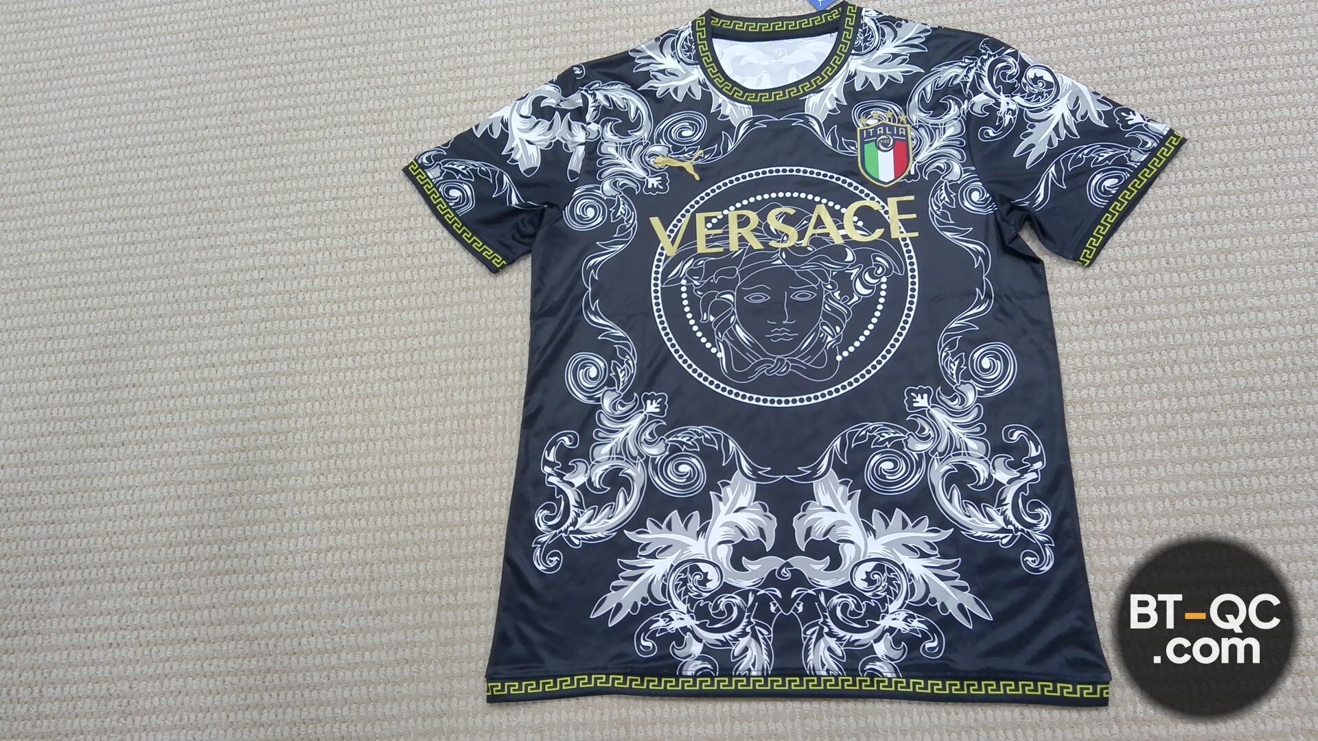 Puma Italia Versace Black White Gold Print T-Shirt QC