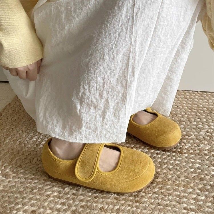 Flat Velcro Mary Jane Shoes for Women 2026 Spring and Autumn New Style Mori Style Shallow Mouth Versatile Ugly-Cute Big-Toe Birkenstock Shoes