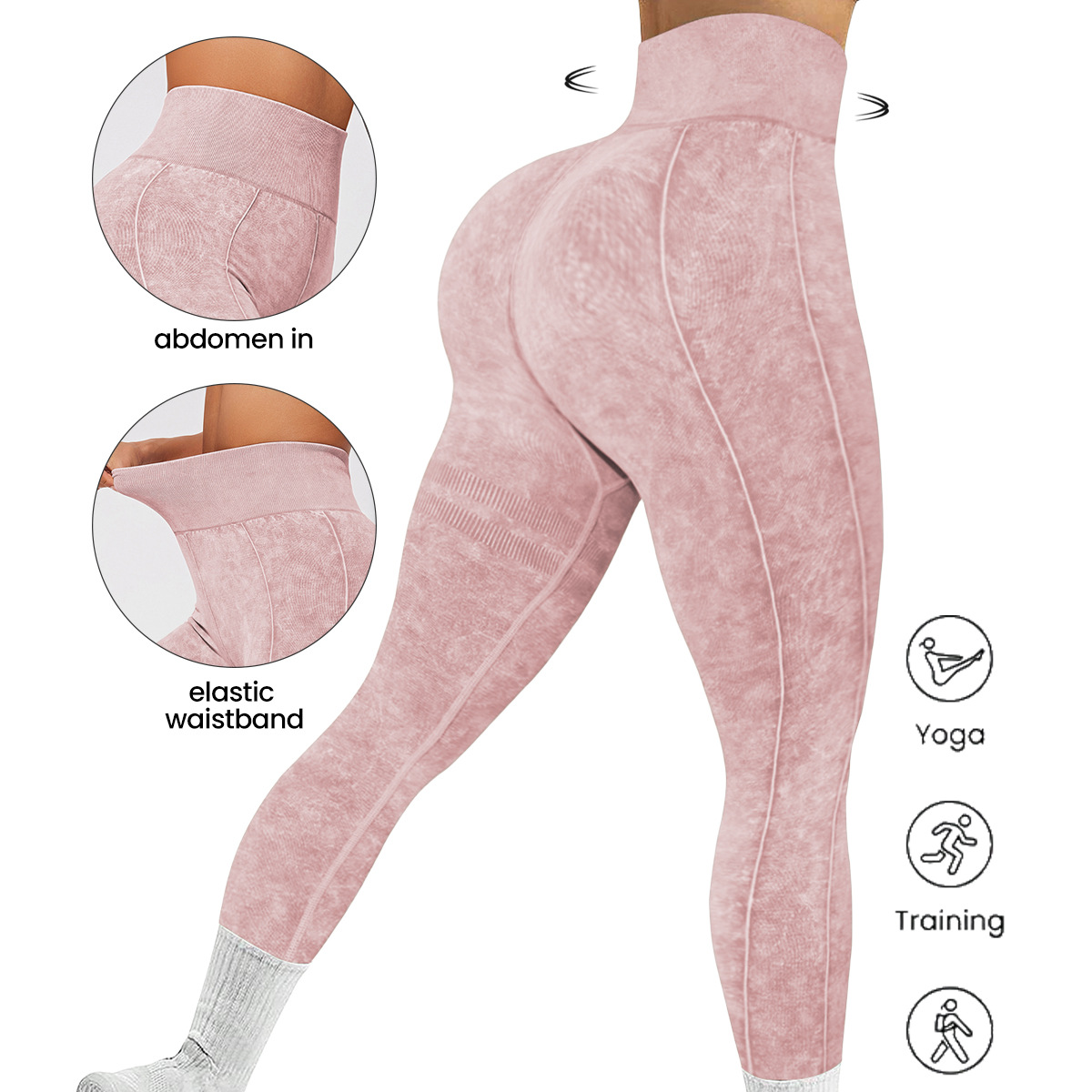 Cross-border Explosions Seamless Peach Hip Yoga Pants High Waist Abdominal Fitness Pants Women's Running Sports Tight Pants