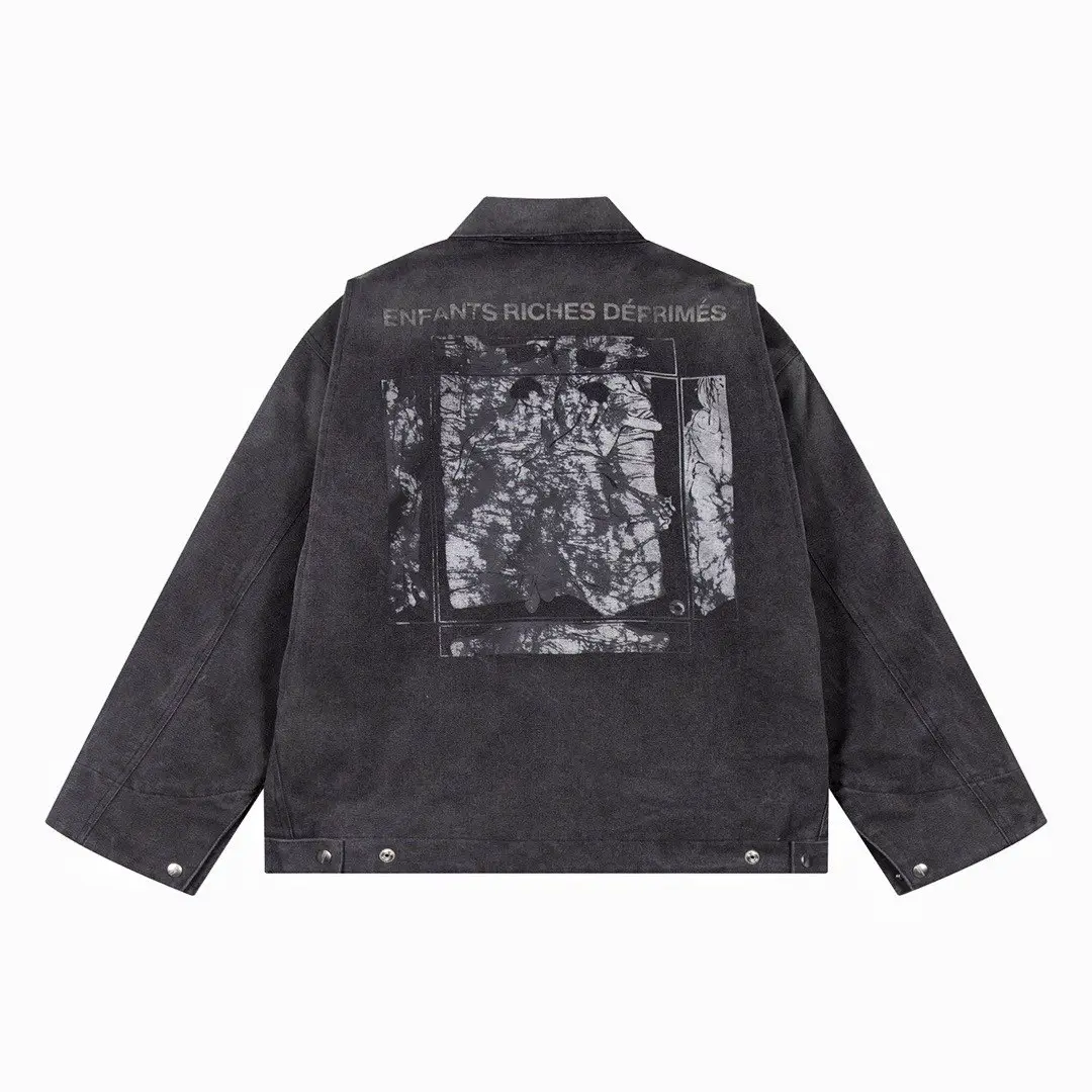 Erd, the Melancholic Rich Second-Generation Son, 25Ss New Model Detroit Lapel Canvas Distressed American Trendy Retro Denim Jacket ins
