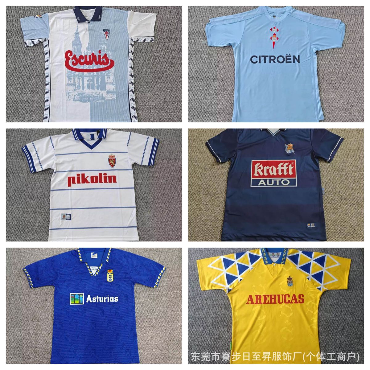 La Liga [Retro] Short-Sleeved Jersey Real Sociedad Rayo Vallecano Málaga Oviedo Football Uniform Foto QC de 1688 na Qualit.ly