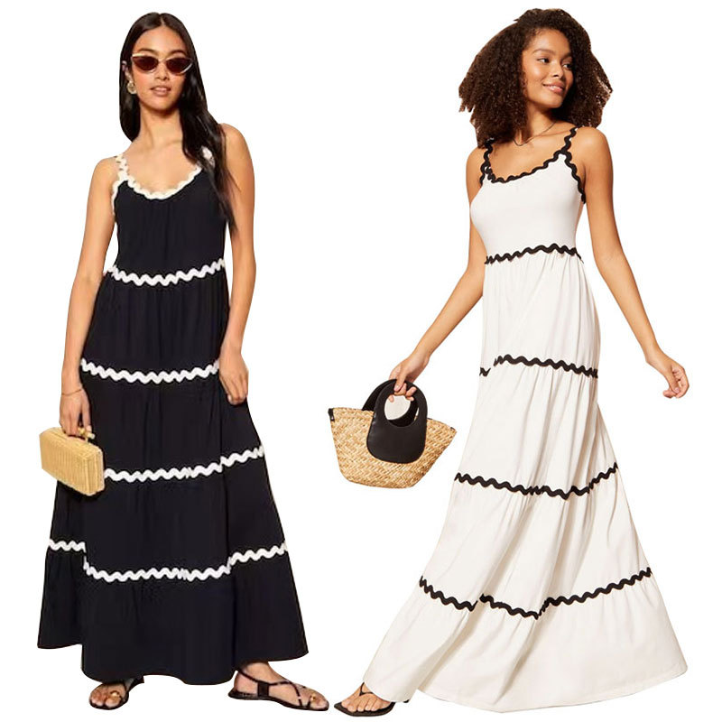 407 Slip Skirt Loose Skirt Women's Summer Long French Style dress Casual Fairy Skirt Sleeveless Long Skirt