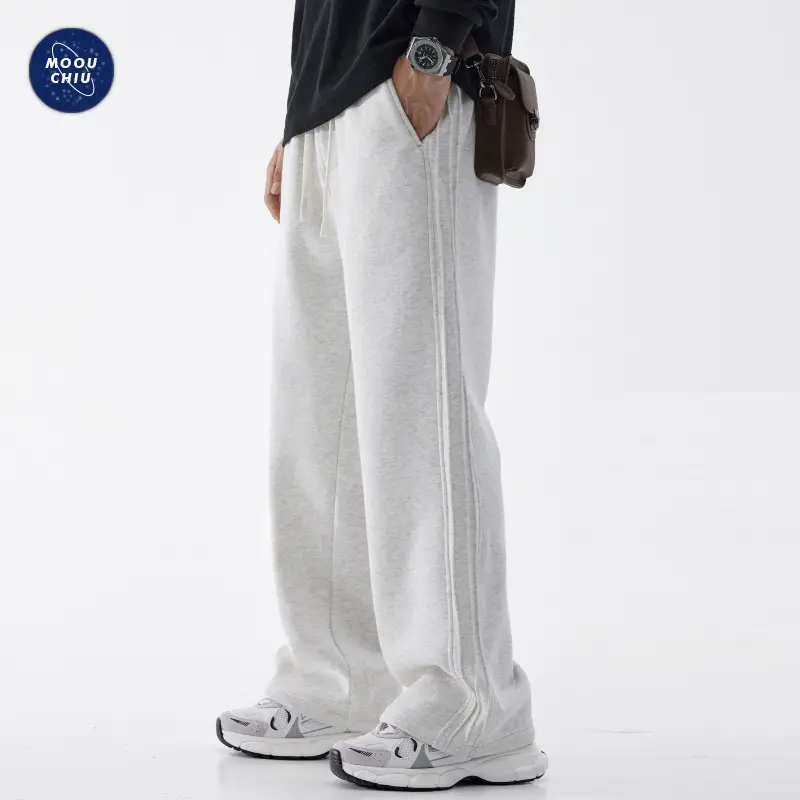 Muqiu Men's Wear ∠ 2025 Spring New American Fashion Brand Sports Casual Pants Men's Pendant Loose Straight Pants