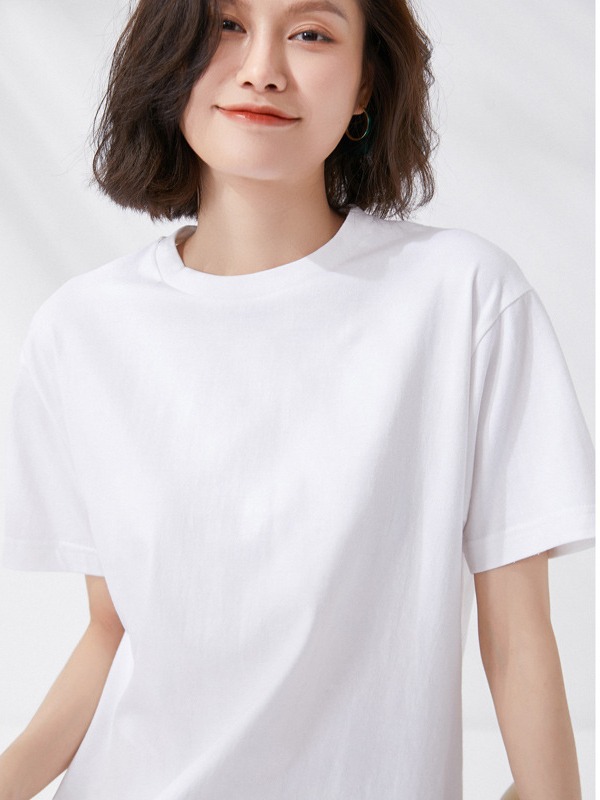 100% Cotton Breathable 2024 Summer Women's New Loose Round Neck Short Style Men's and Women's Same Style Couple Short-Sleeved T-Shirt