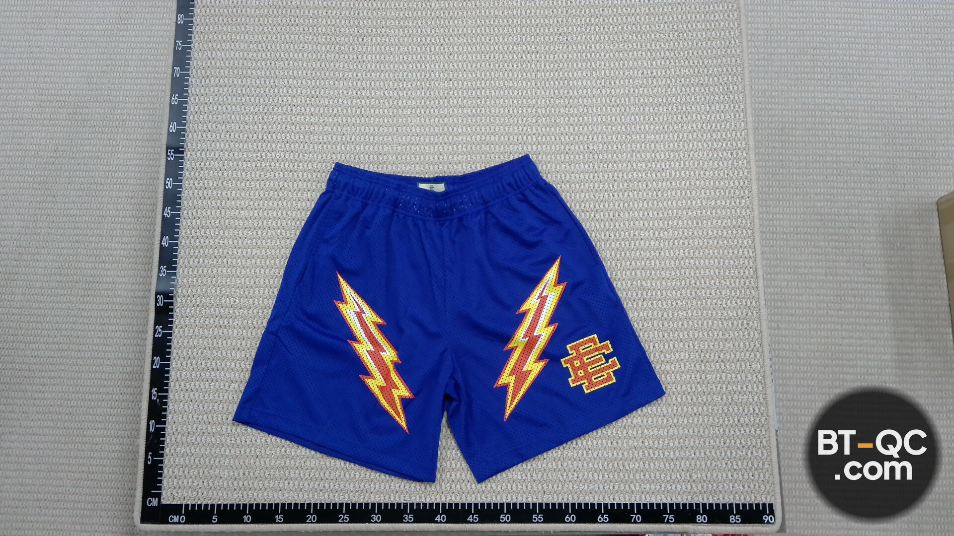 Eric Emanuel Royal Blue Lightning Bolt Shorts QC