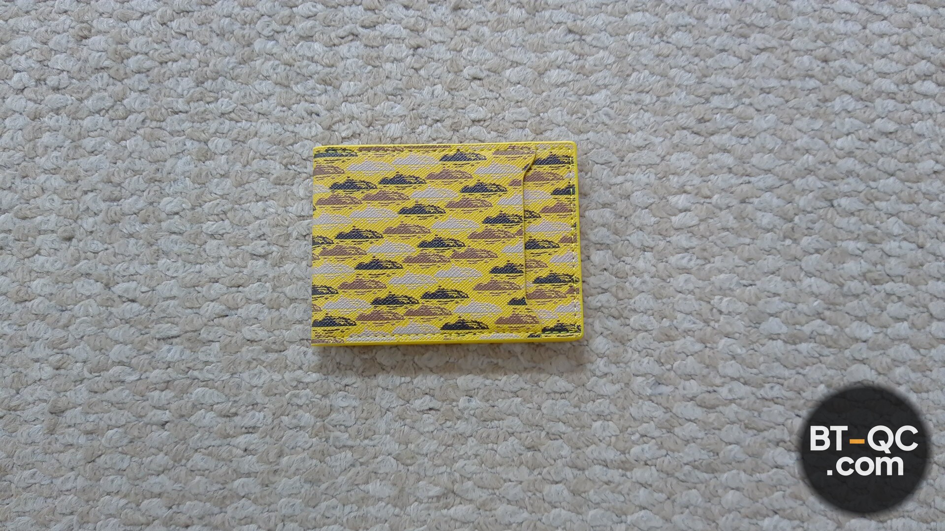 Corteiz Yellow Cloud Print Bifold Wallet QC