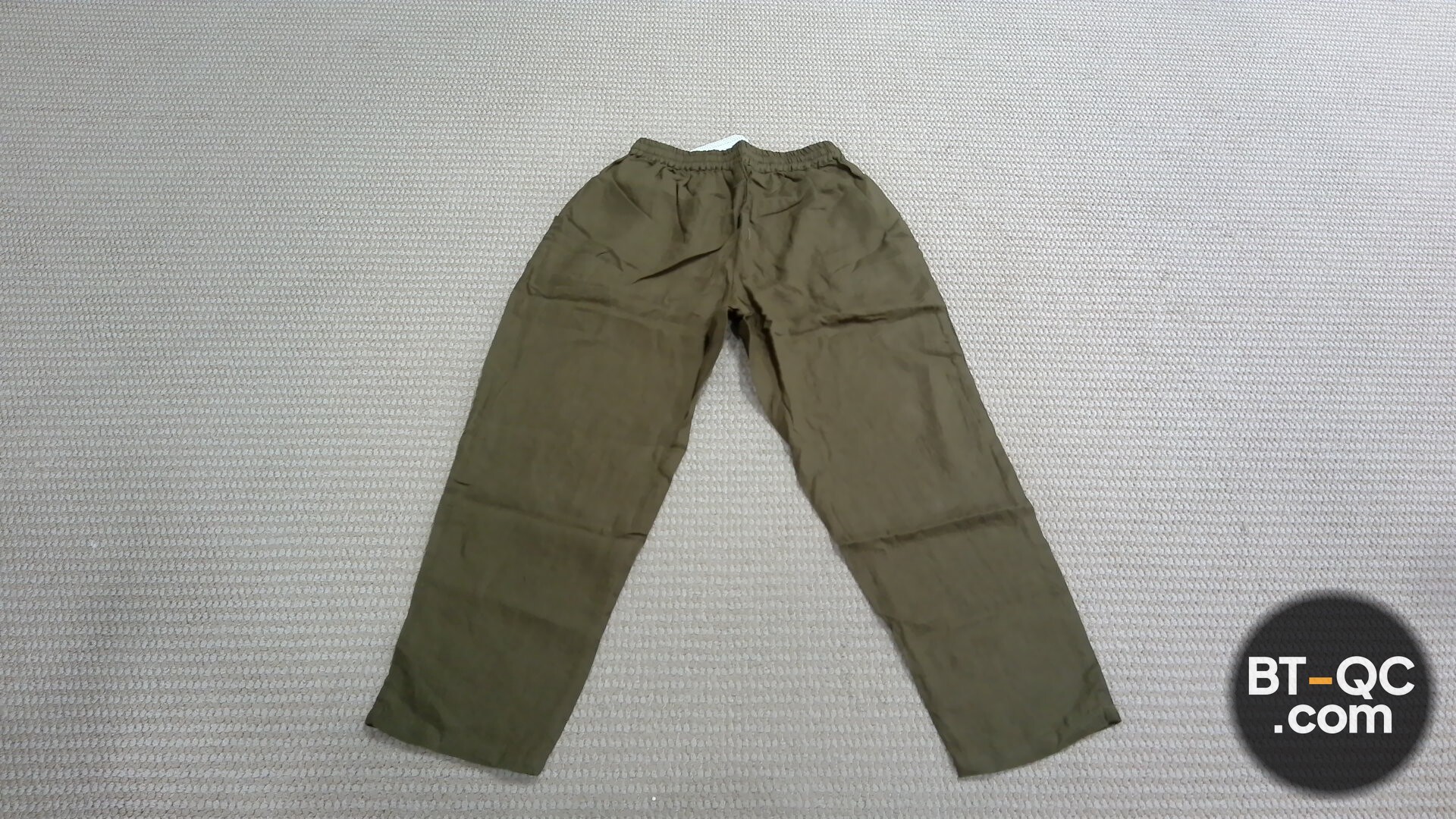 Men's Elastic Waist Loose Breathable Cotton Linen Straight-Leg Casual Pants — QC 照片 3