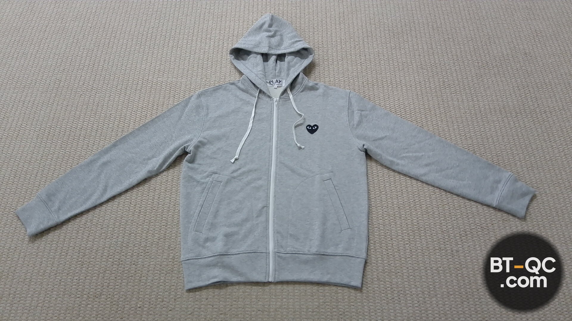 PLAY Comme des Garcons Zip Hoodie Grey QC