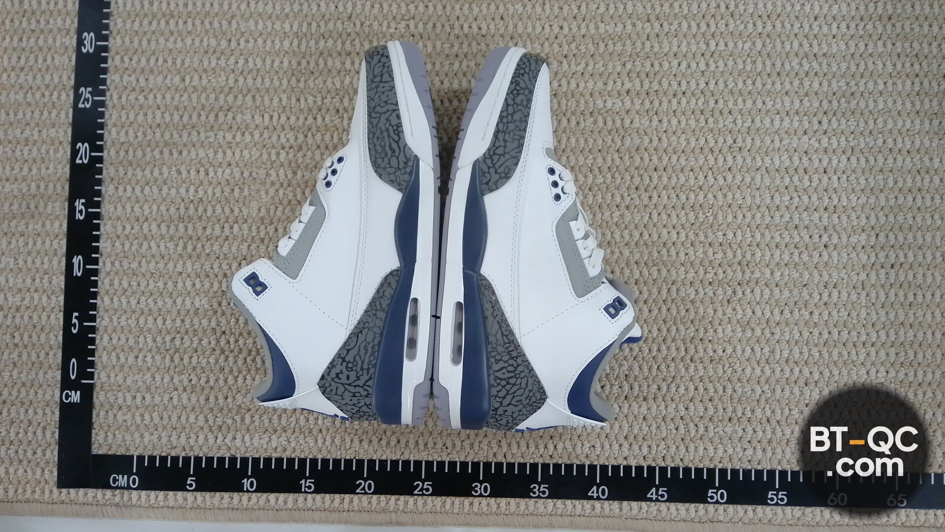 Nike Air Jordan 3 Retro White Navy Grey QC
