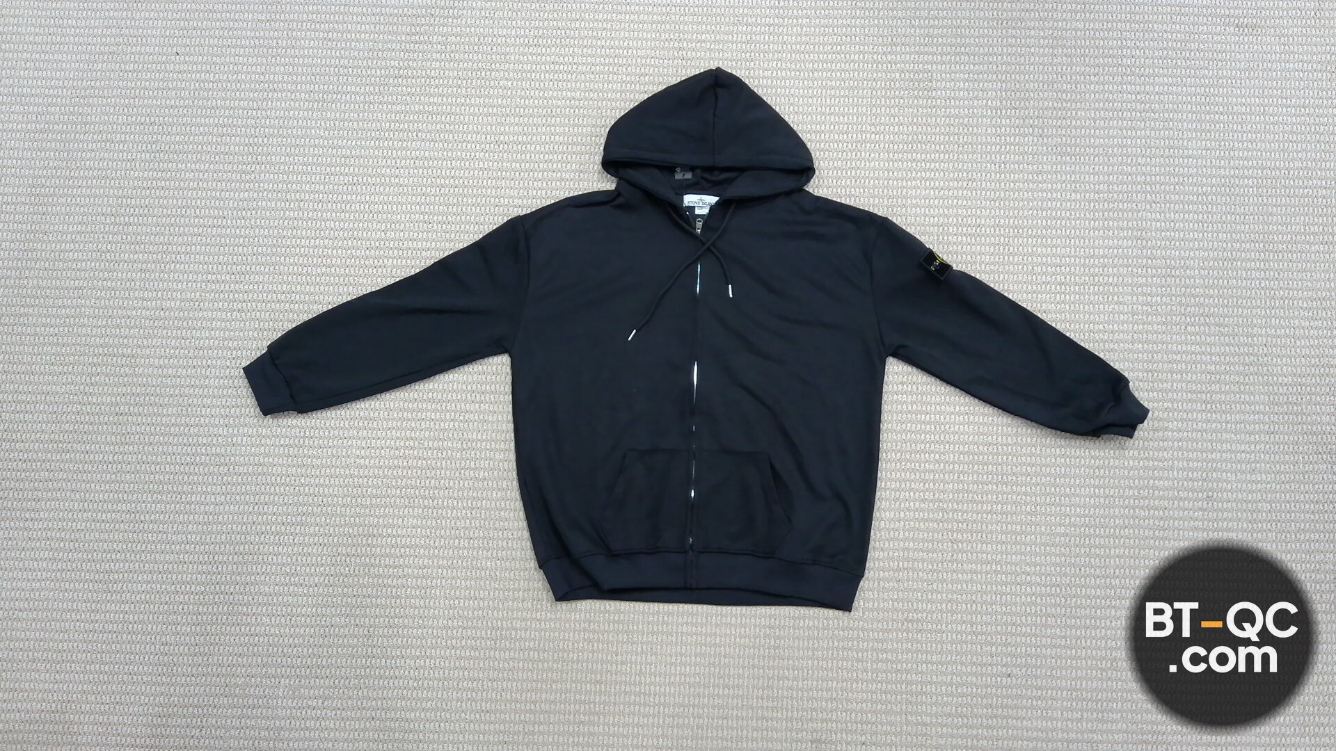 Stone Island Black Zip Hoodie QC