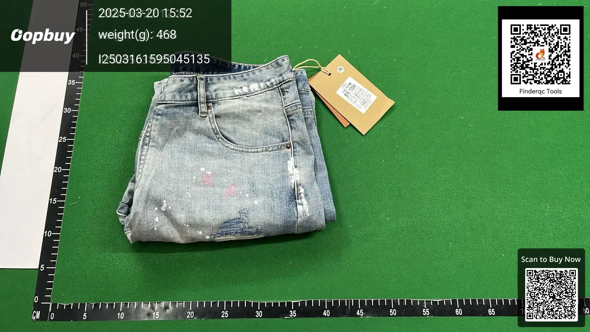 2020 Summer New High Street Trendy Men's Fashionable Hand-painted Paint Point Ripped Embroidered Color Line Denim Shorts