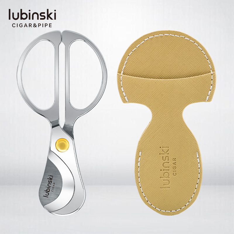 Lubinski Cigar Scissors Handle Scissors Stainless Steel Double-Edged Cutter Lubinski Cigar Scissors