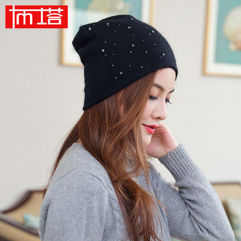 Buta wool hat children's winter warm ear protection knitted hat fashion all-match rabbit fur wool winter hat 4PT837