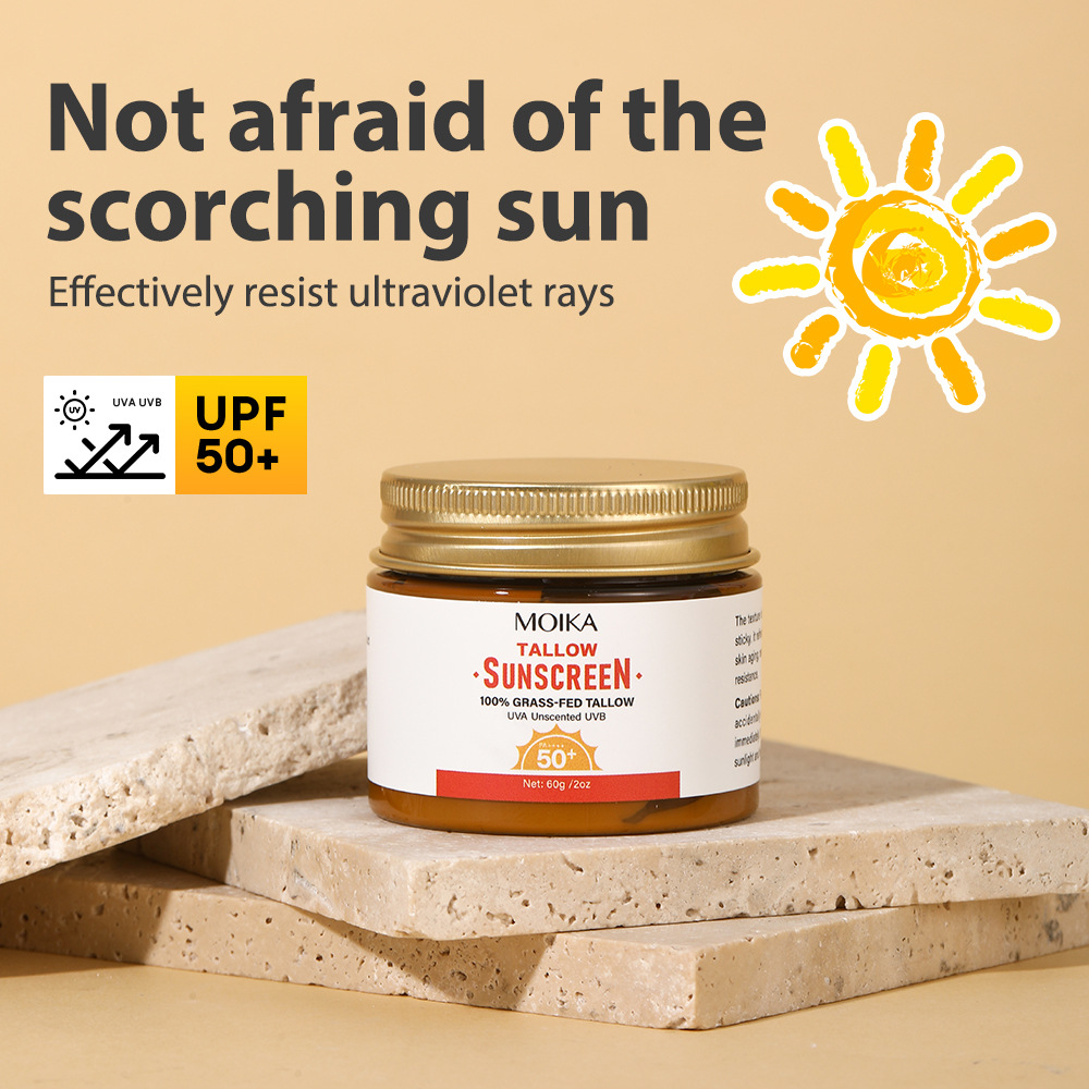 English Beef Tallow Zinc Mineral Protective Sunscreen Moisturizer Spf50+ Body and Face Isolation Protection Sunscreen Lotion Cross-Border Summer
