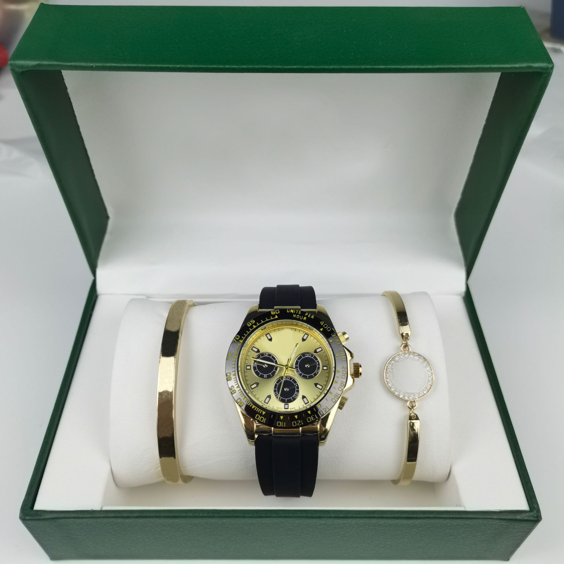 Laojia Original Silicone Daytona Watch Jewelry Three-Piece Set Manufacturer Spot Wholesale