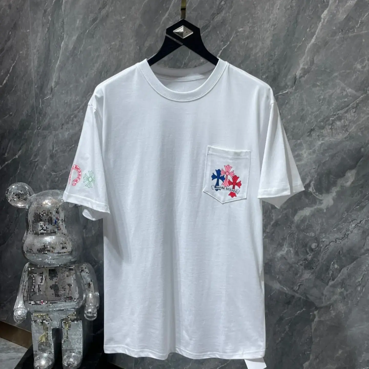 Trendy Brand New Men's and Women's Colorful Phantom Cross Print Short-Sleeve T-Shirt, Loose, Comfortable, Versatile, and Fashionable Top