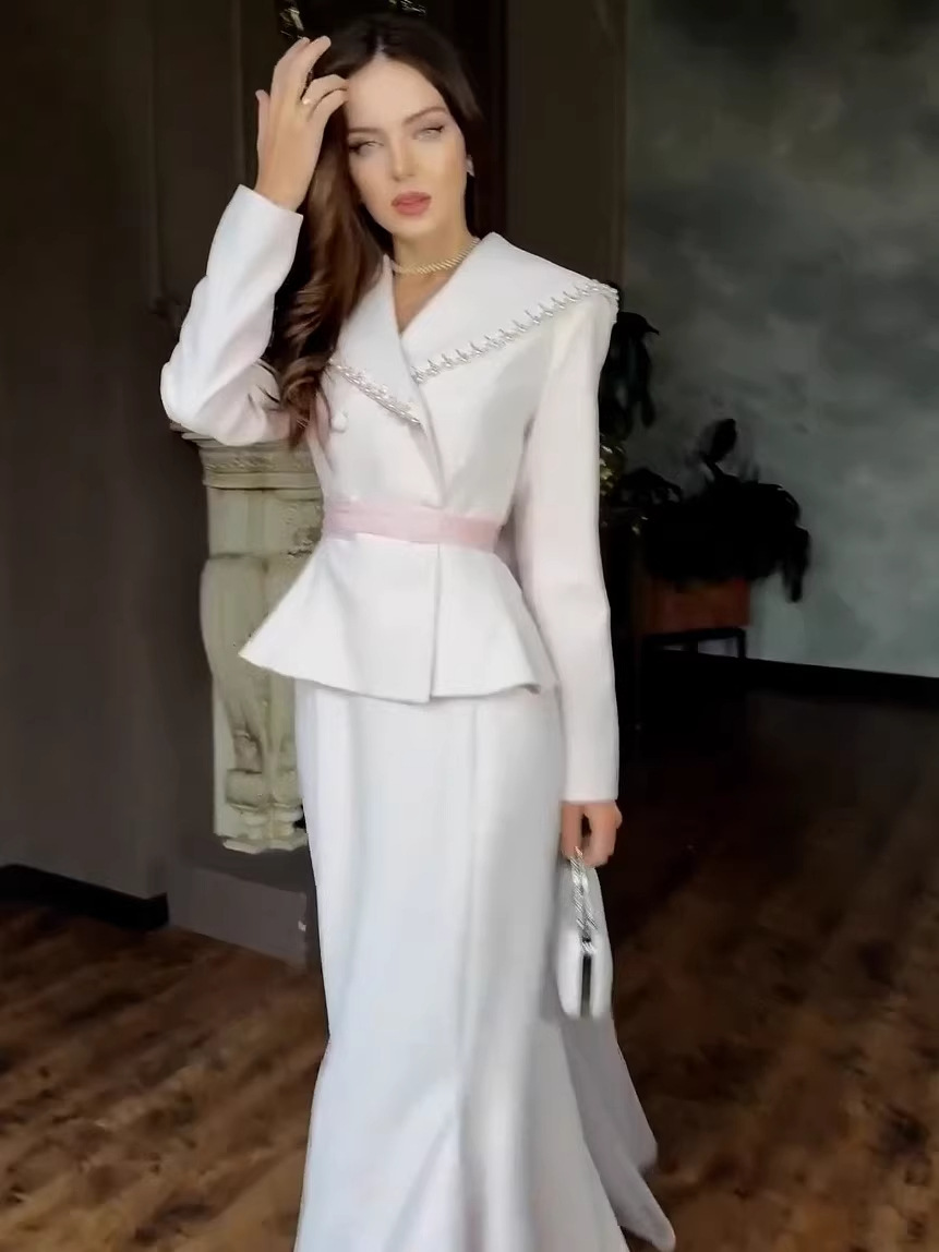 2025 Amazon European and American Foreign Trade New Style Elegant and Unique Old Money Style French Coat/Long Skirt Two-Piece Set