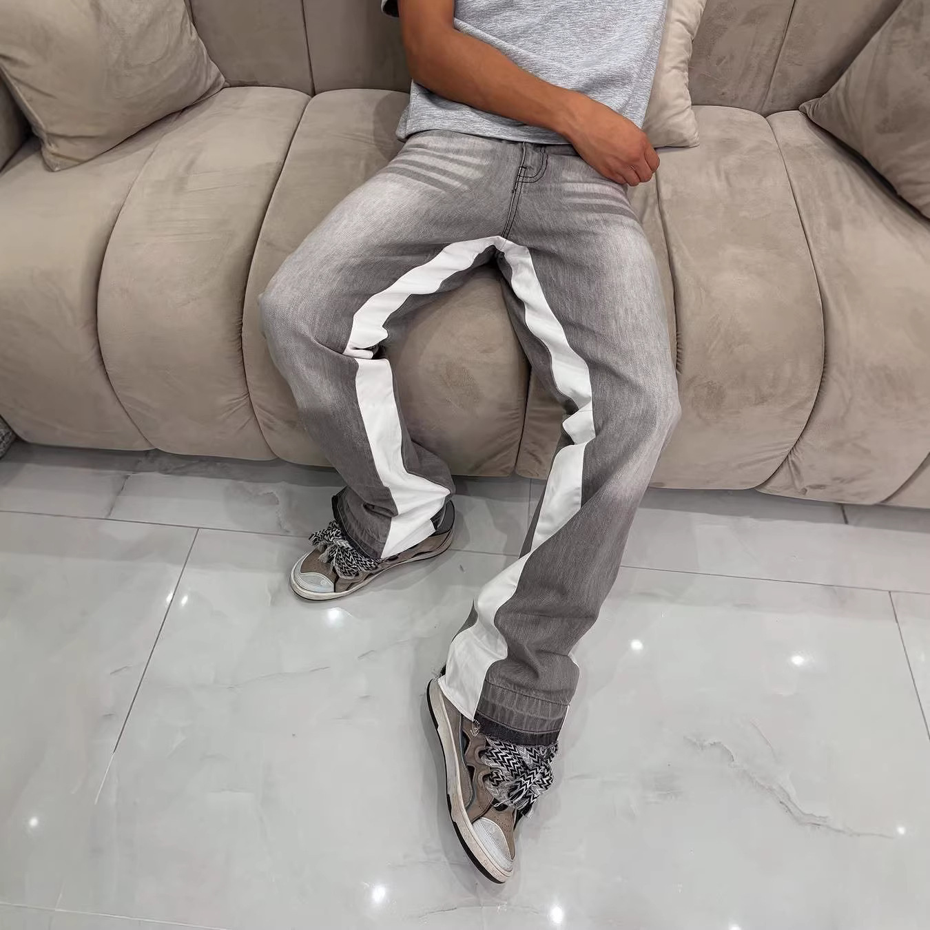 Cross-Border European and American High Street Fashion Jeans, New Autumn and Winter Styles, Street Fashion, Ins-Style Casual Fashion