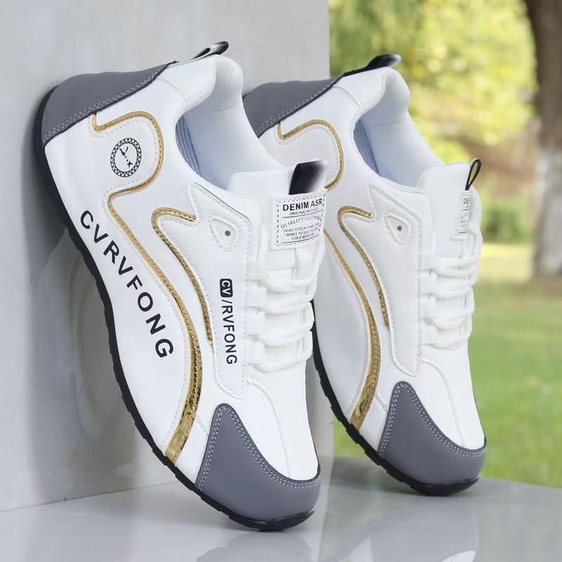 Men's shoes four seasons leather waterproof sneaker non-slip travel shoes Joker trend men's casual shoes a generation of hair
