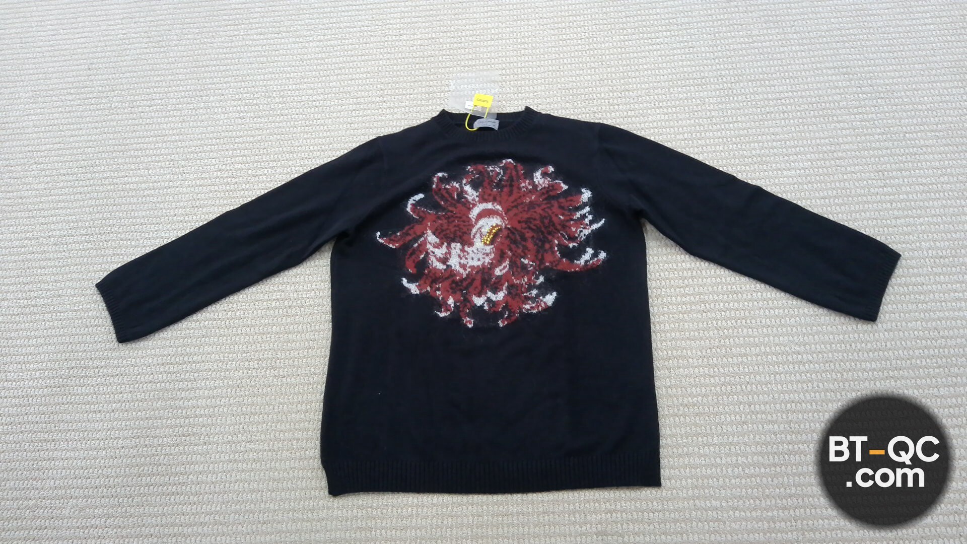 Yohji Yamamoto Pour Homme Black Floral Sweater QC