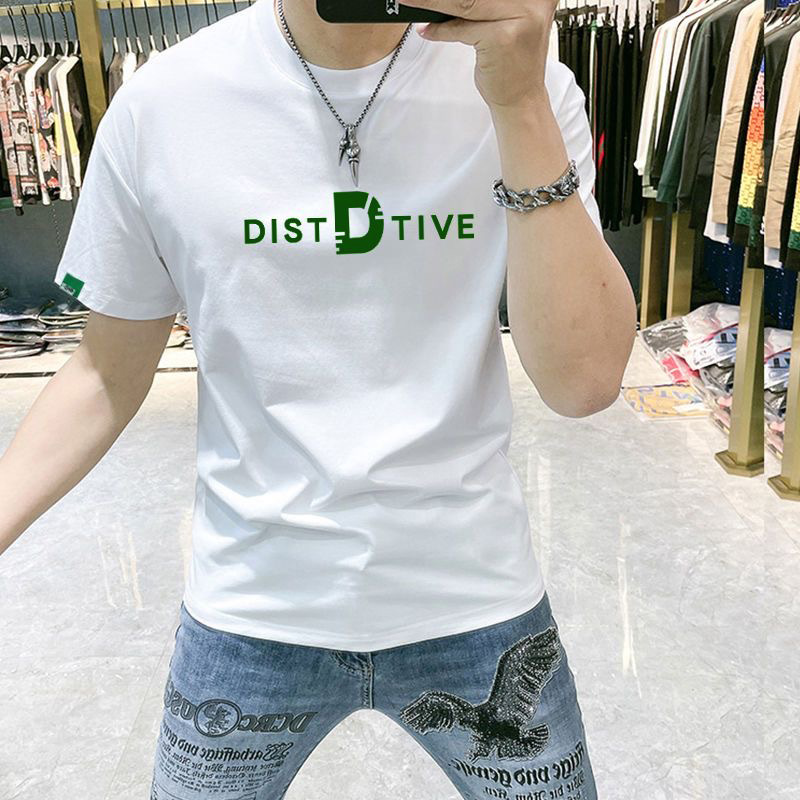 Lan Shengyi Short-sleeved Men's T-shirt 2025 New Explosions Trendy ins Letter Slim-fit All-match Half-sleeved high quality Top Clothes