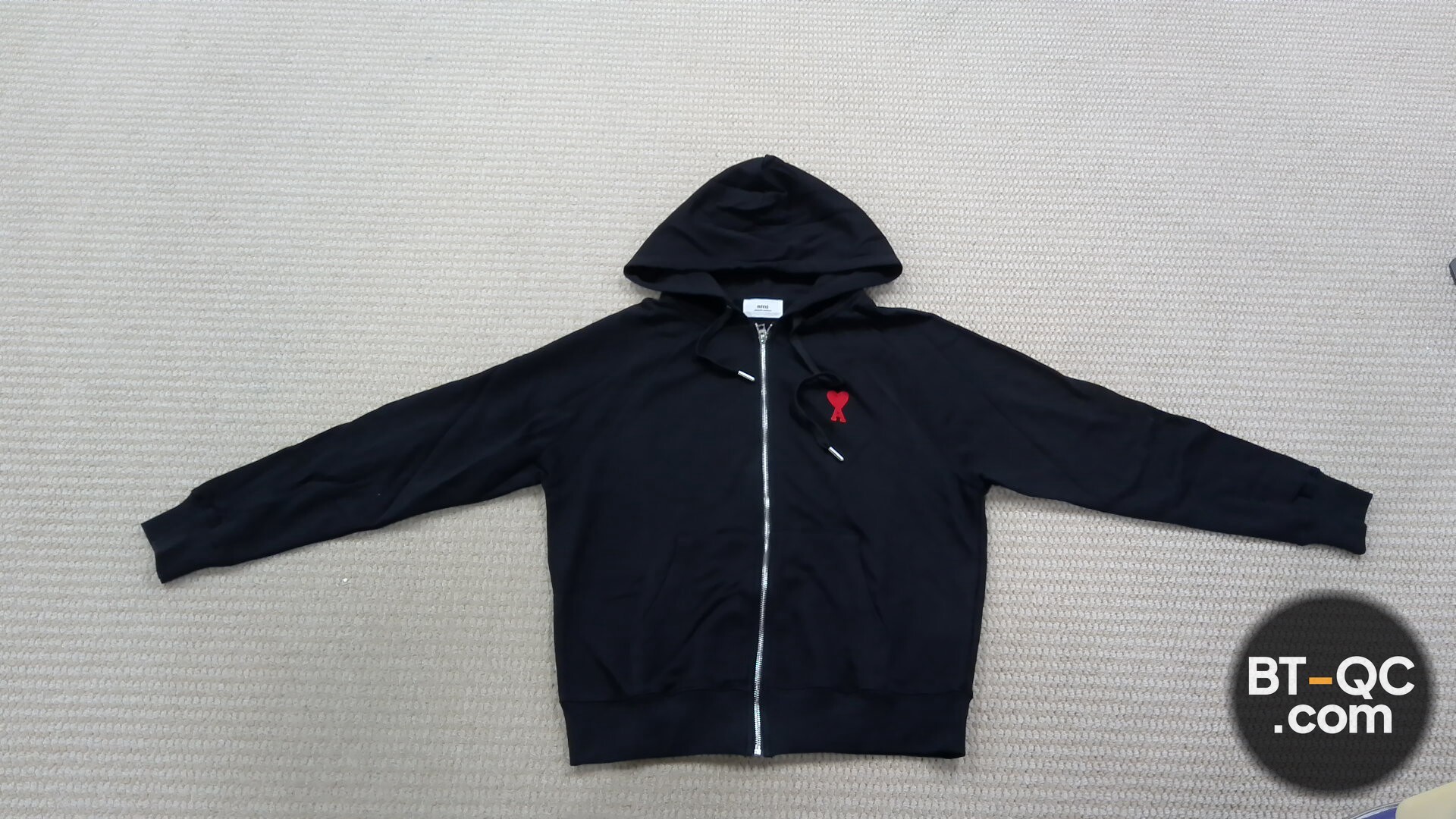 Ami Alexandre Mattiussi Black Zip Hoodie QC
