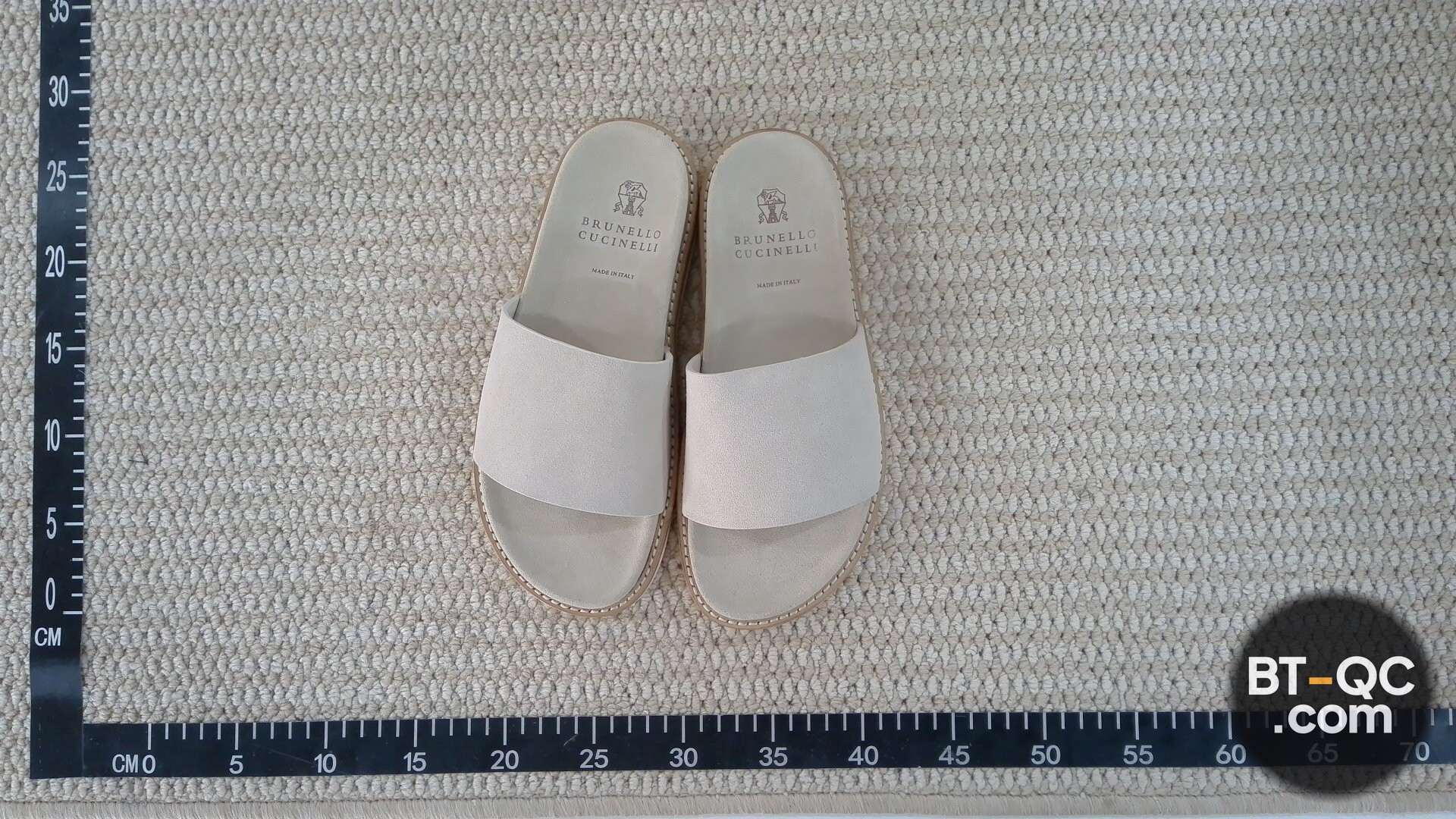 Brunello Cucinelli Beige Suede Slides QC