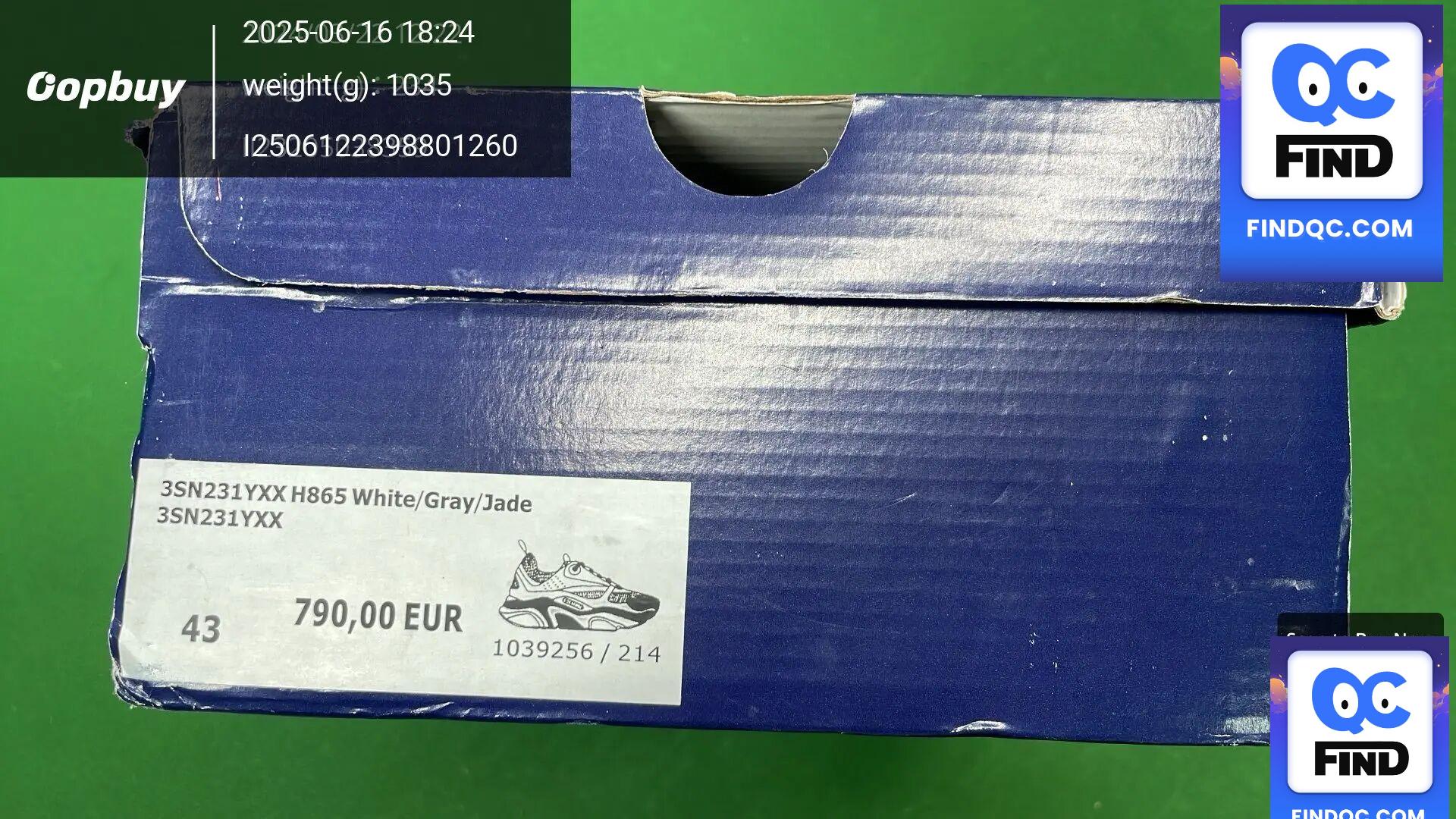 Dior B22 Sports Casual Shoes White Gray Blue QC