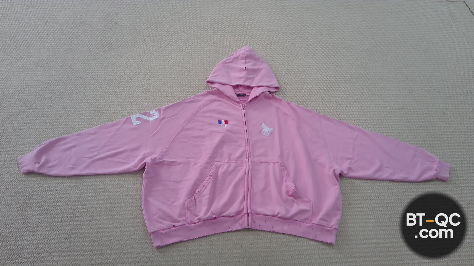 Balenciaga Pink Horse Zip Hoodie QC