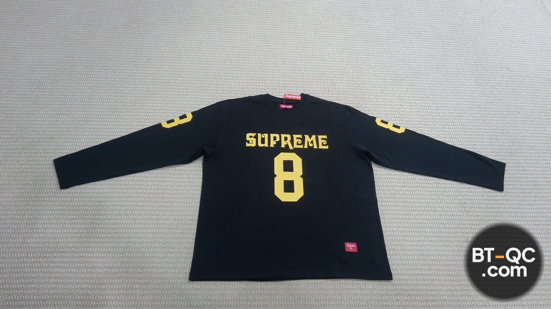 Supreme Number 8 Long Sleeve Shirt Black QC
