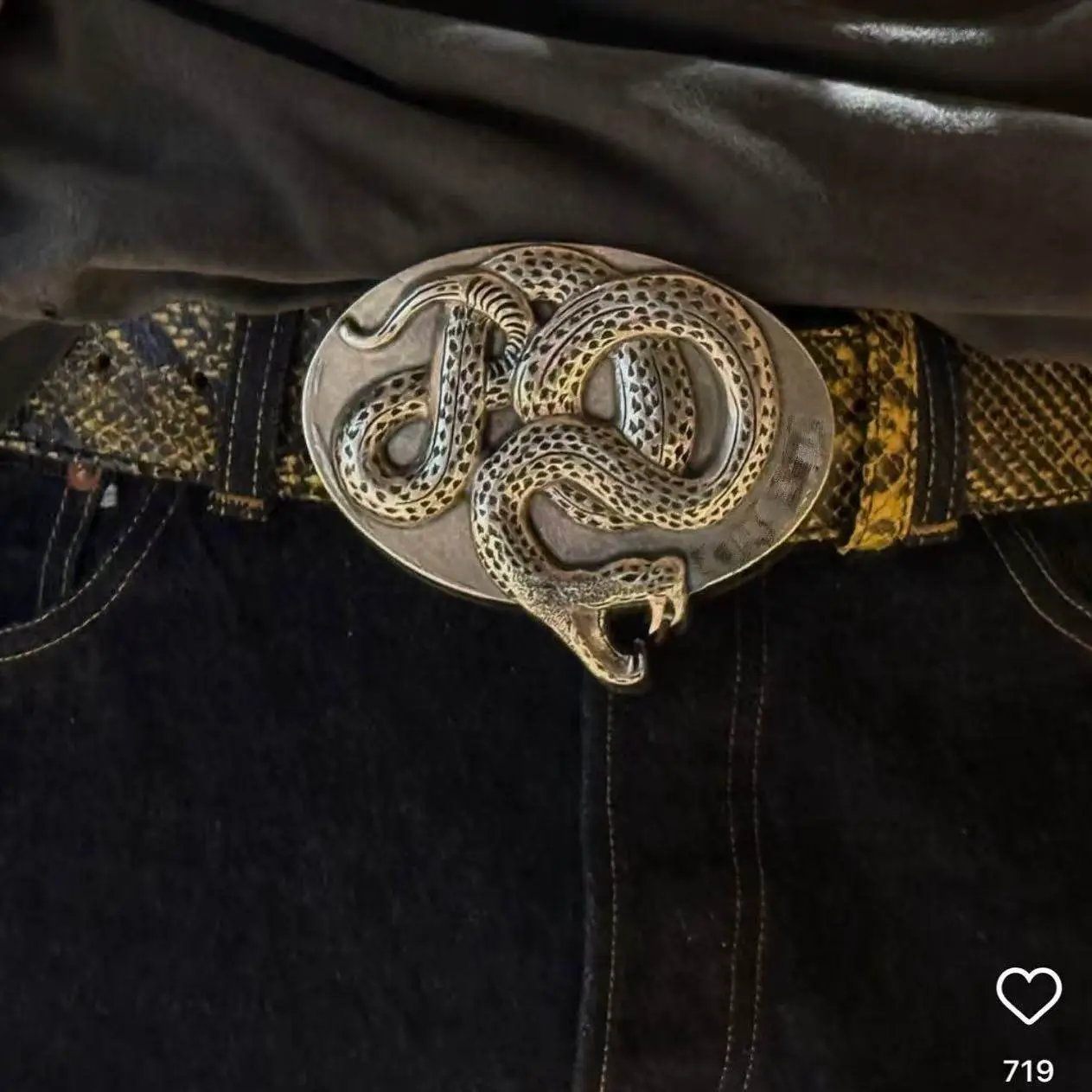 MRLEE independent style 24SS hormone twisted snake cowhide embossed python pattern belt