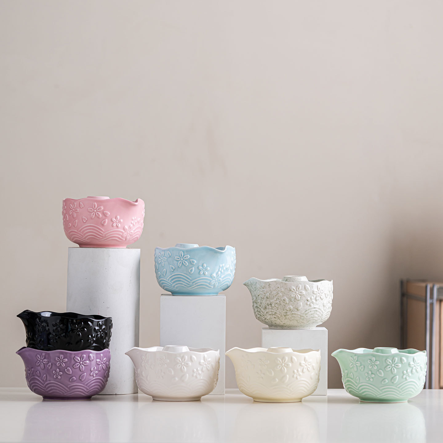 Cross-Border Matcha Set Japanese Cherry Blossom Matcha Bowl Tea Whisk Tea Set Tea Ceremony Accessories Matcha Tools Collection