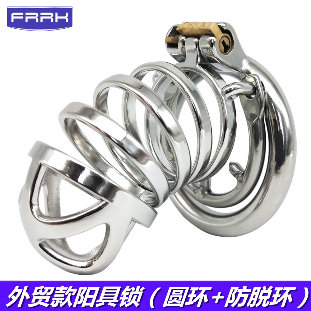 FRRK male CB lock chastity lock metal sex toy chastity device anti-ring penis lock adult products wholesale