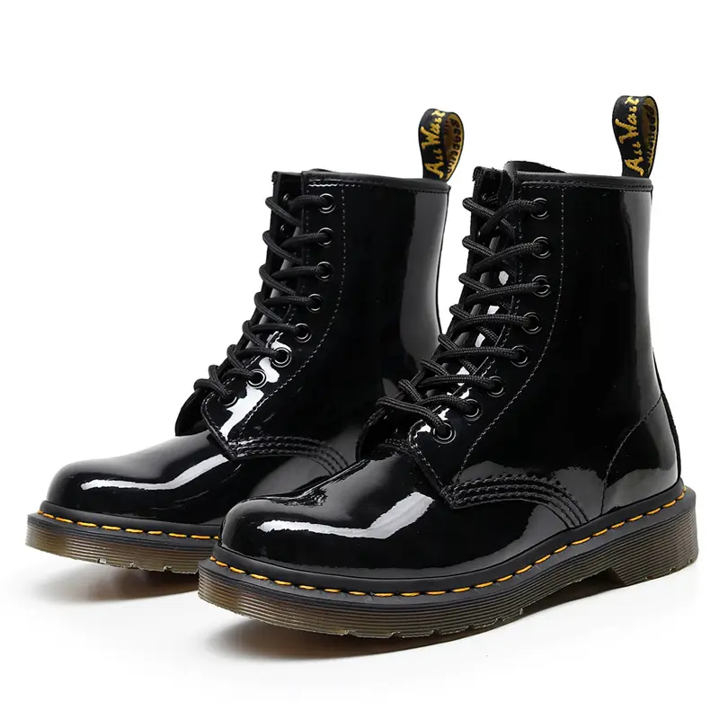 1460 genuine leather eight hole Martin boots for men and women, black patent leather, British style, spring 2025 new item, niche explosive street short boots