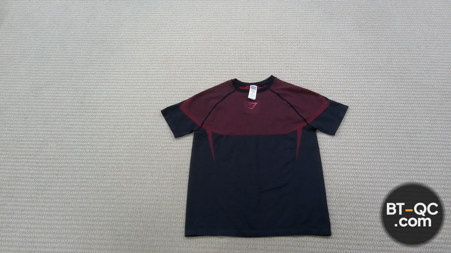Gymshark Black Burgundy Performance T-Shirt QC
