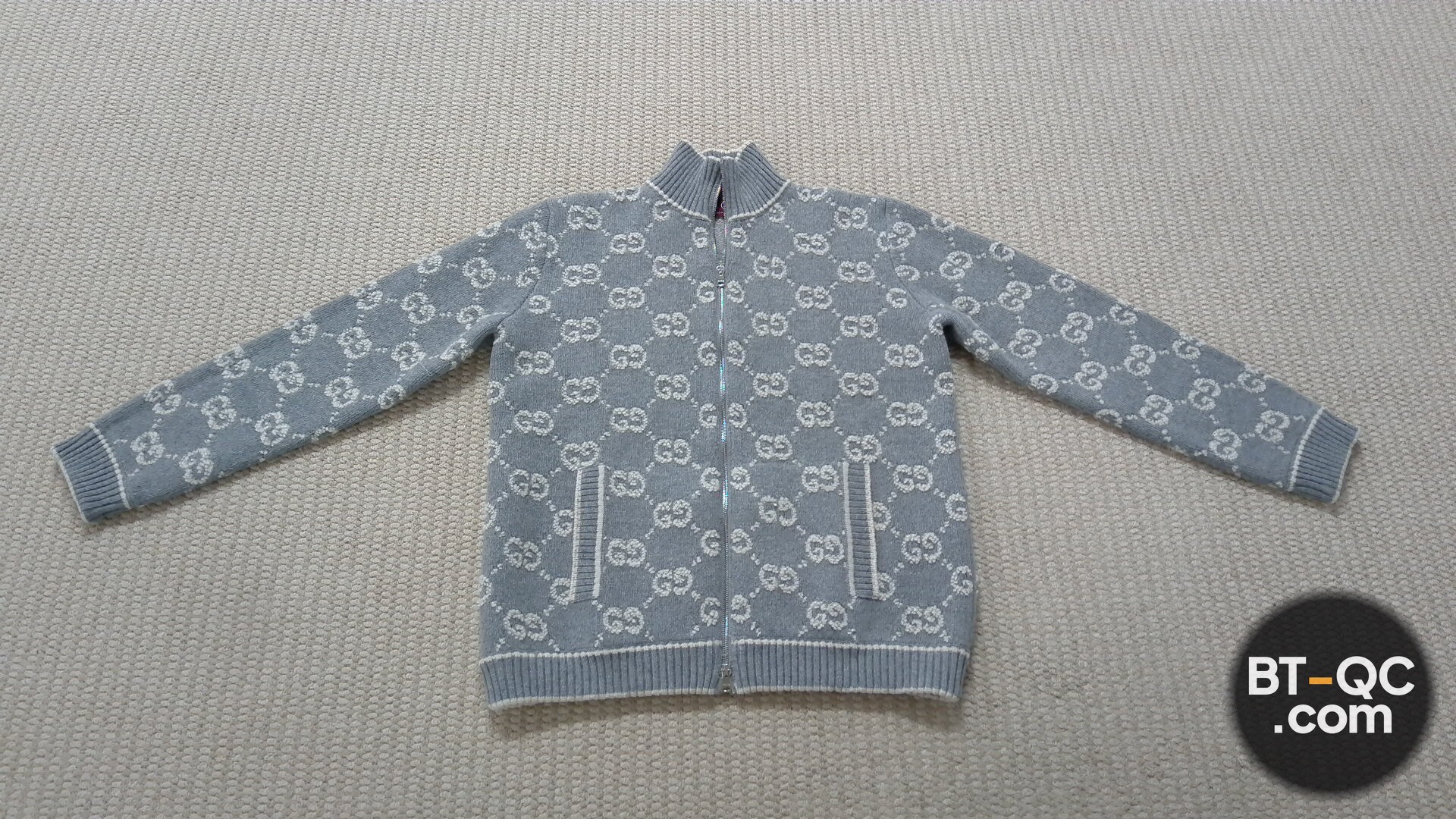 Gucci GG Pattern Zip Up Sweater QC