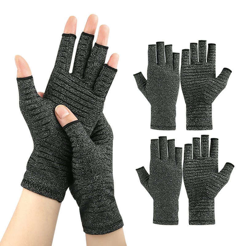 Dot Striped Half-Finger Cotton Gloves, Soft, Non-Slip, Breathable, Pressure Gloves, Fitness, Sports and Cycling in Stock