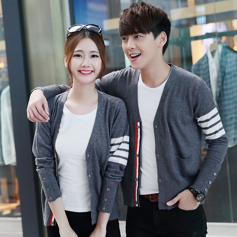 Knitted Cardigan for Women 20 Spring & Fall New Internet Celebrity V Neck Jacket Men's Preppy Style Sweater Outer Top Trendy Loose