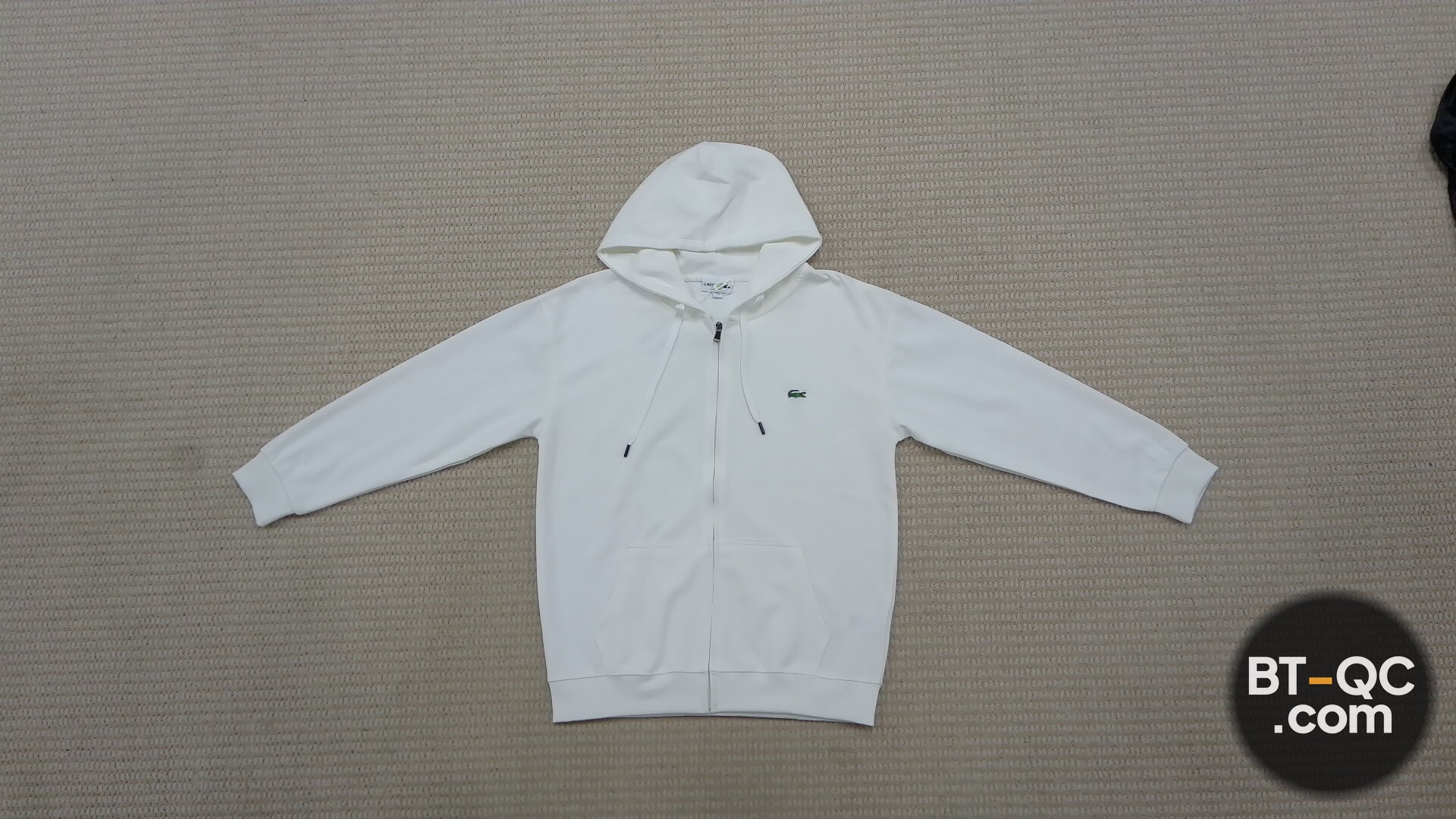 Lacoste White Zip Hoodie QC