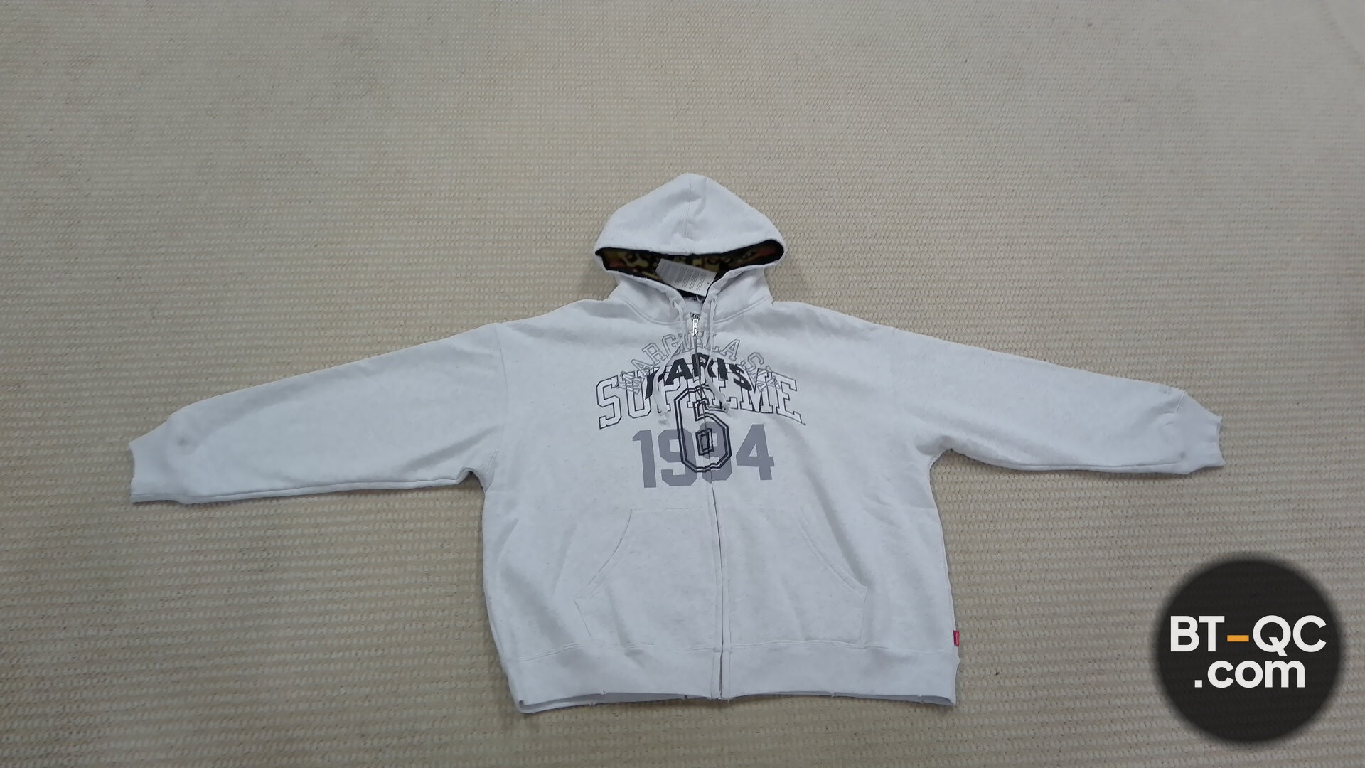 Supreme Zip Hoodie White QC