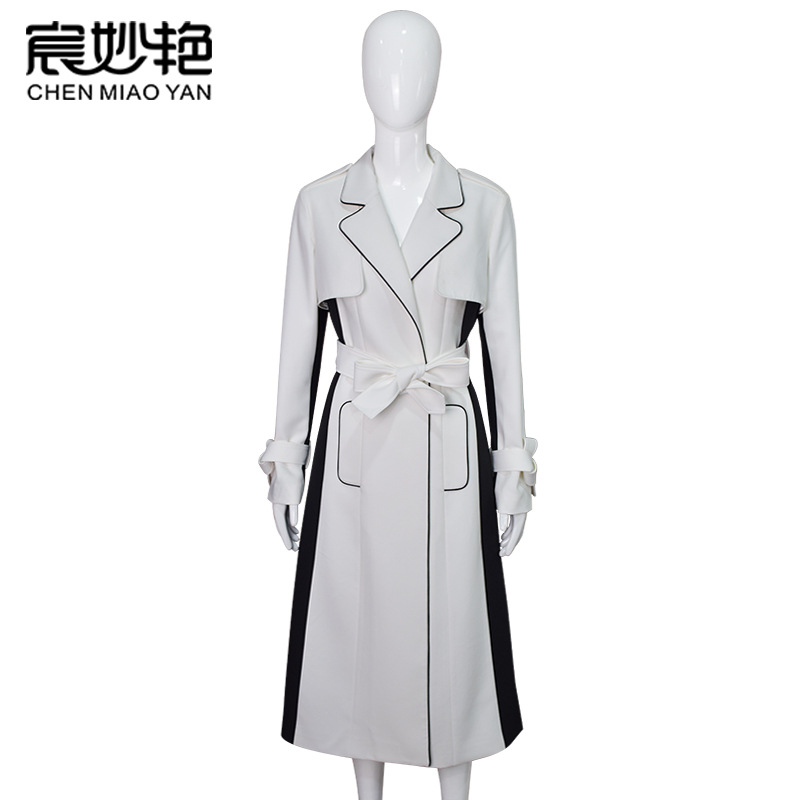 2023 autumn and winter New Coat Women's large size women's fashion coat long black and white coat cross-border explosions